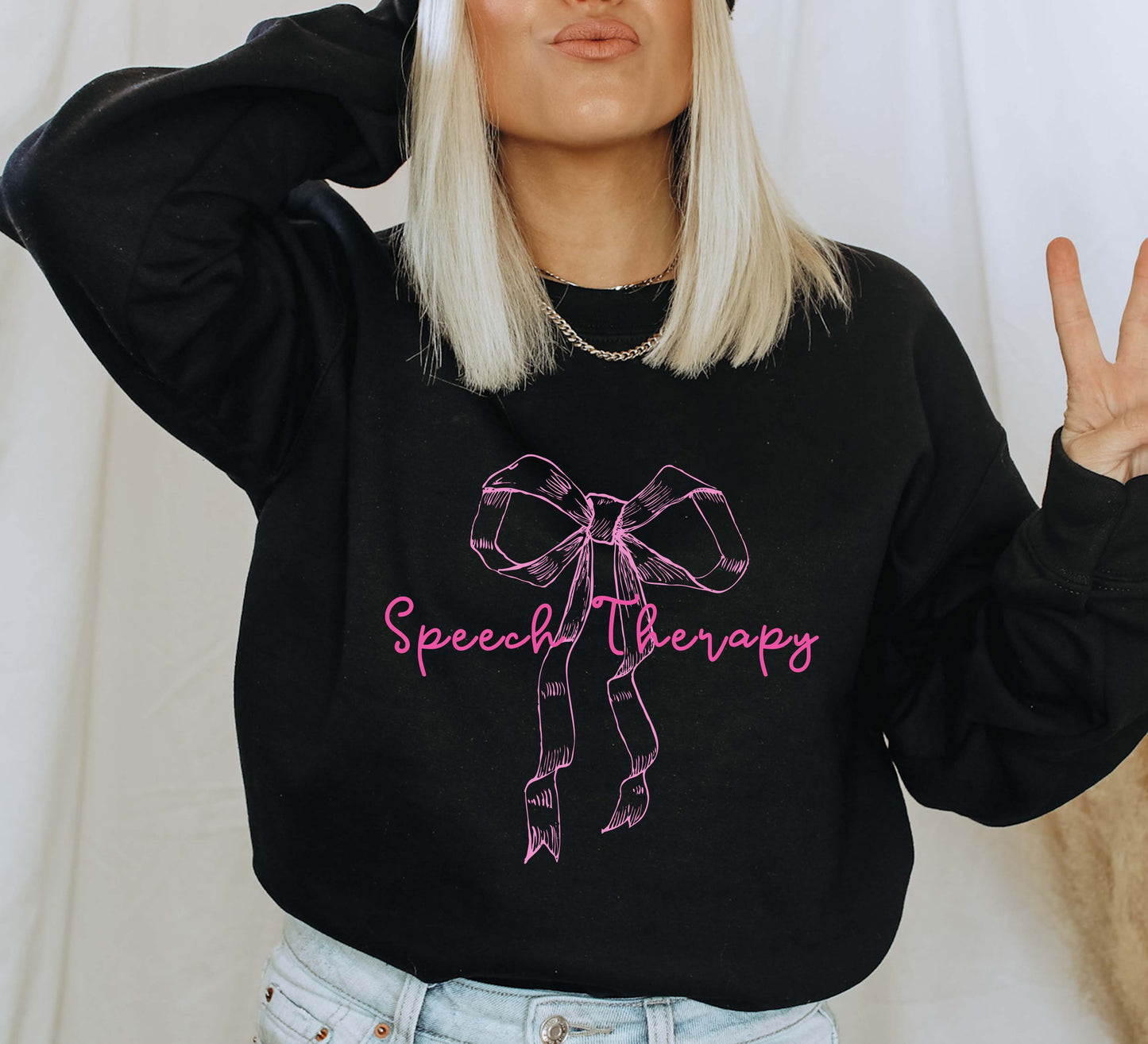 Pink bow Sweatshirt