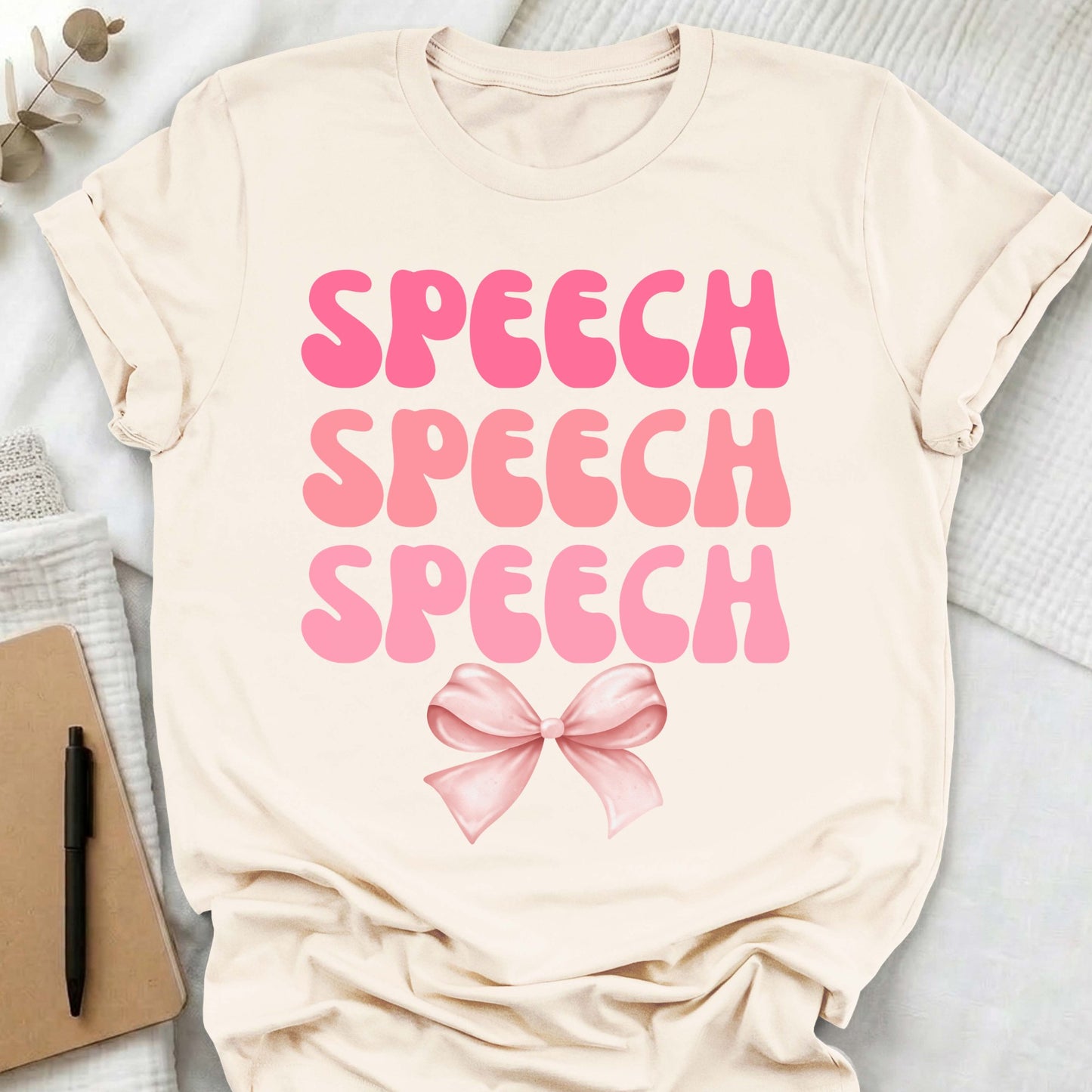 bow pink slp t-shirt