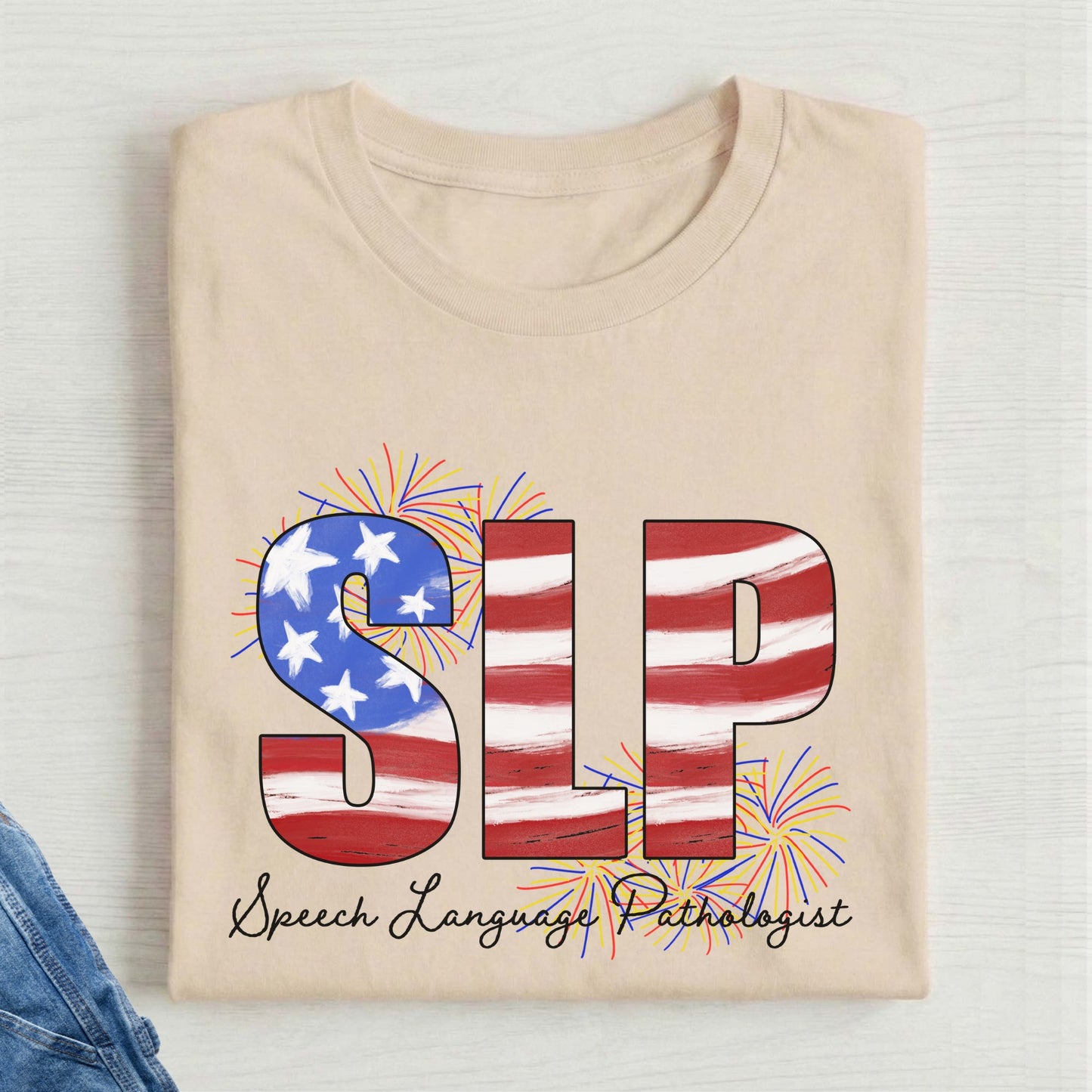 4th of July slp shirt