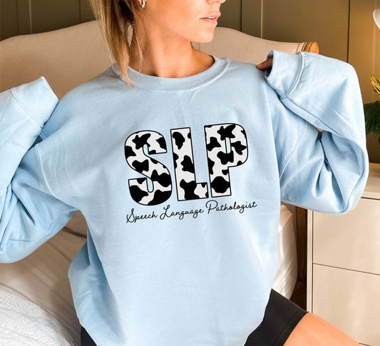 Cow print Speech Therapy Sweatshirt