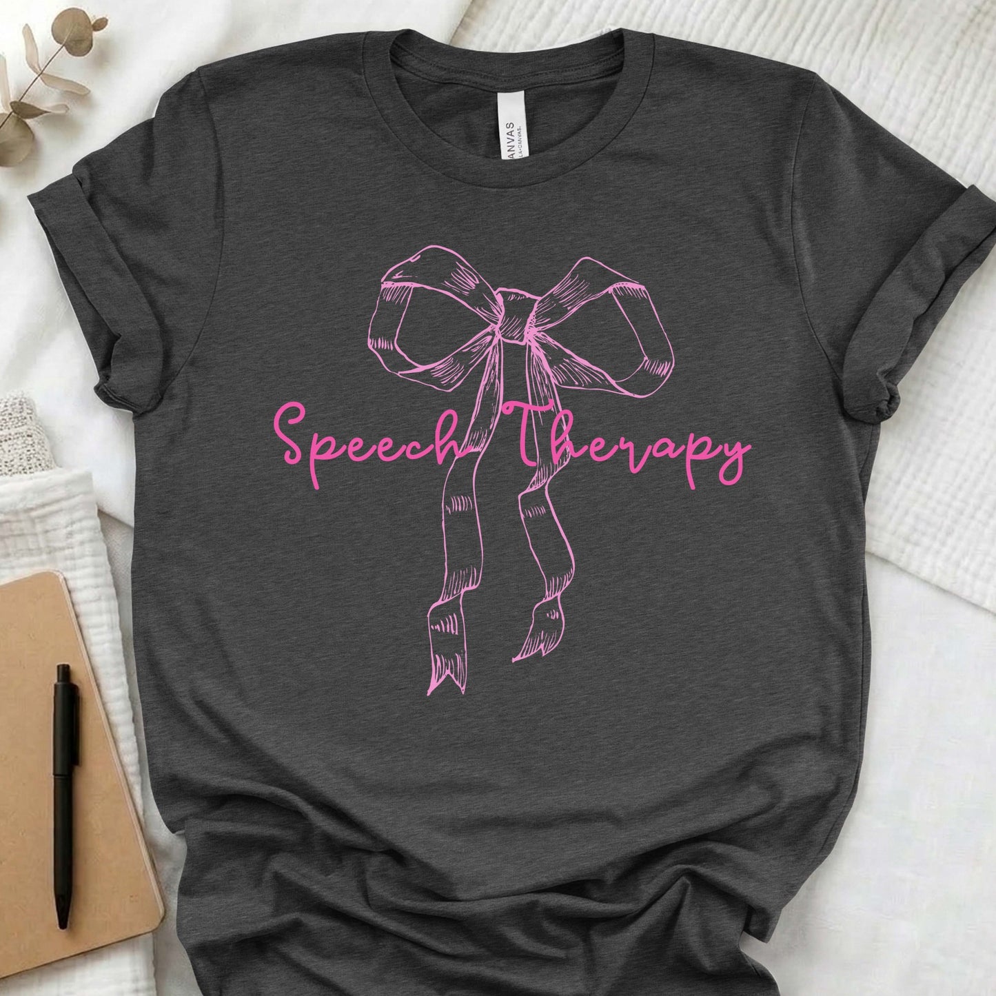 pink bow speech therapy shirt