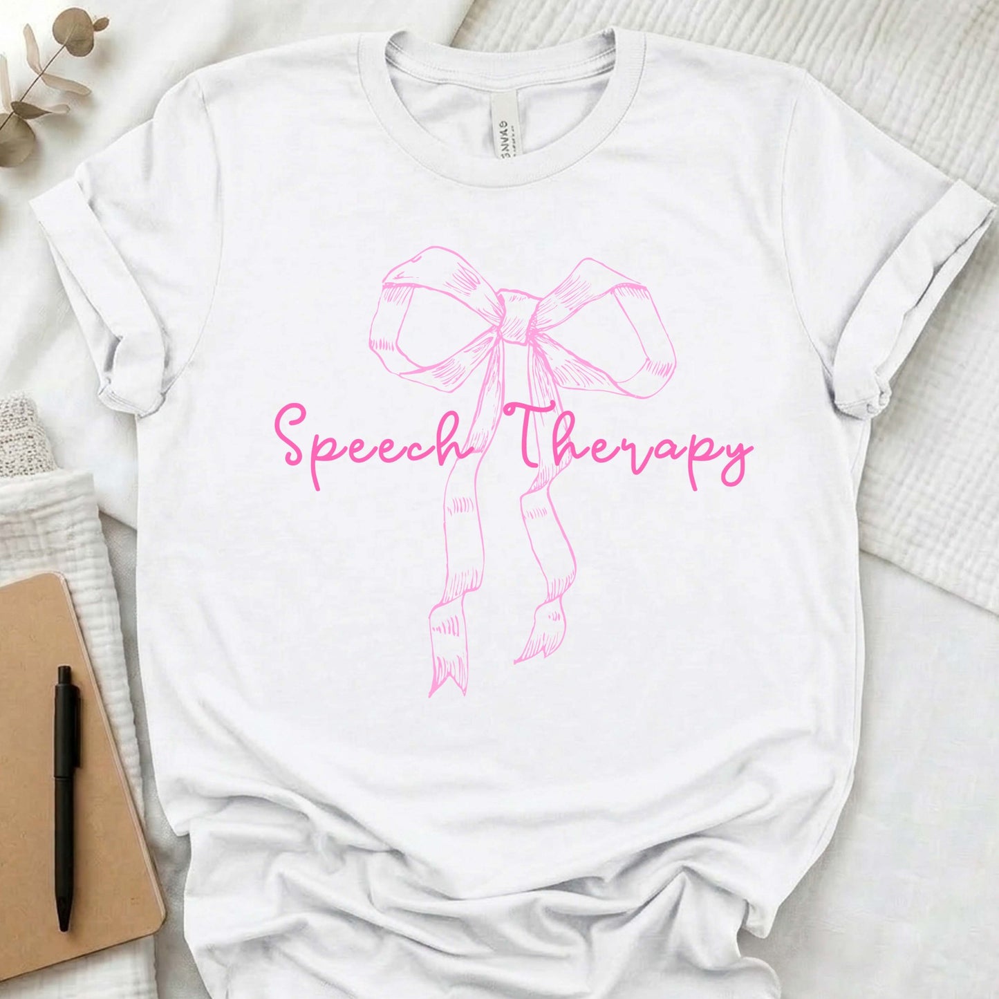 pink bow speech therapy shirt