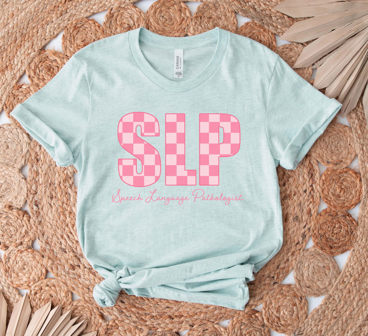 pink check board slp shirt