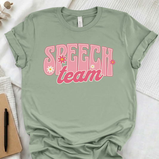 Pink Speech Language Pathologist Team
