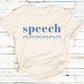 blue bow speech t-shirt