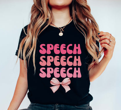 bow pink slp t-shirt