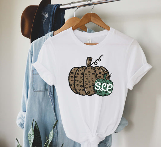 Fall leopard pumpkin slp shirt