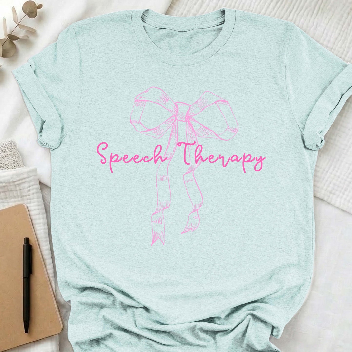 pink bow speech therapy shirt