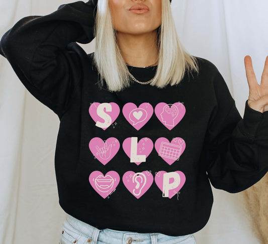 pink heart SLP Sweatshirt