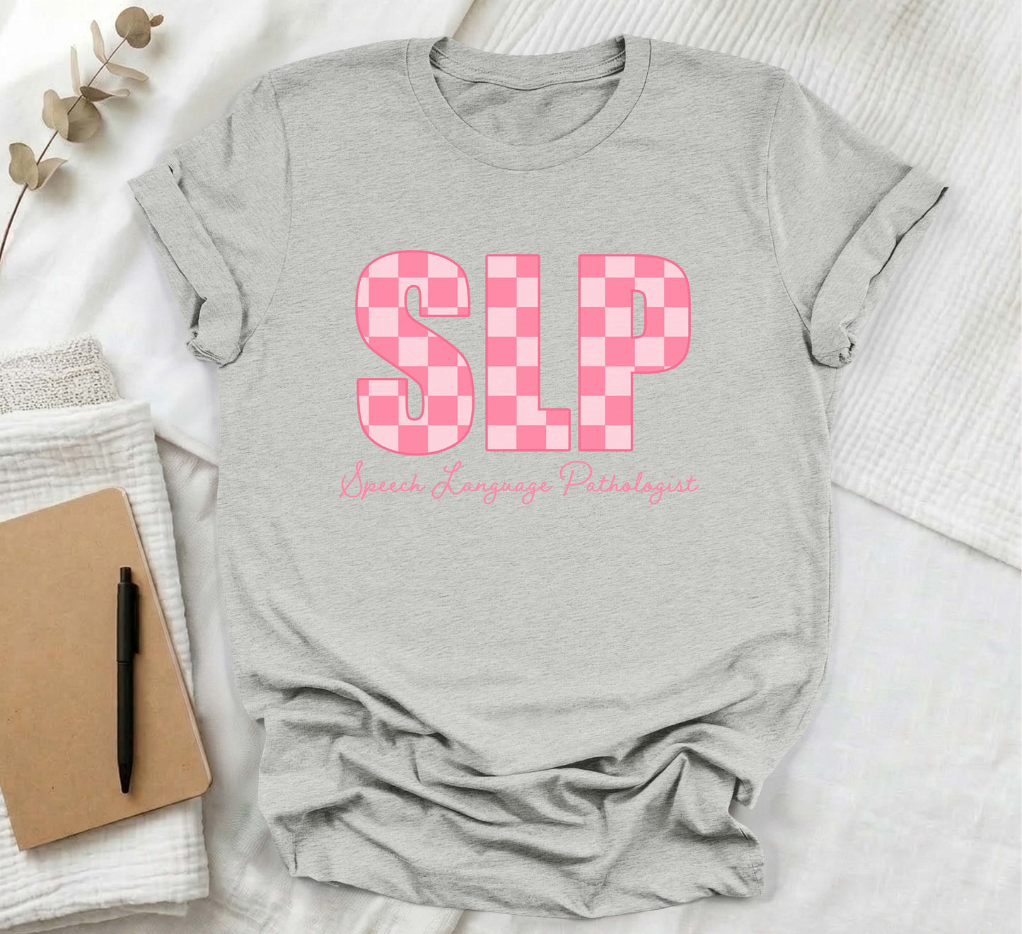 pink check board slp shirt