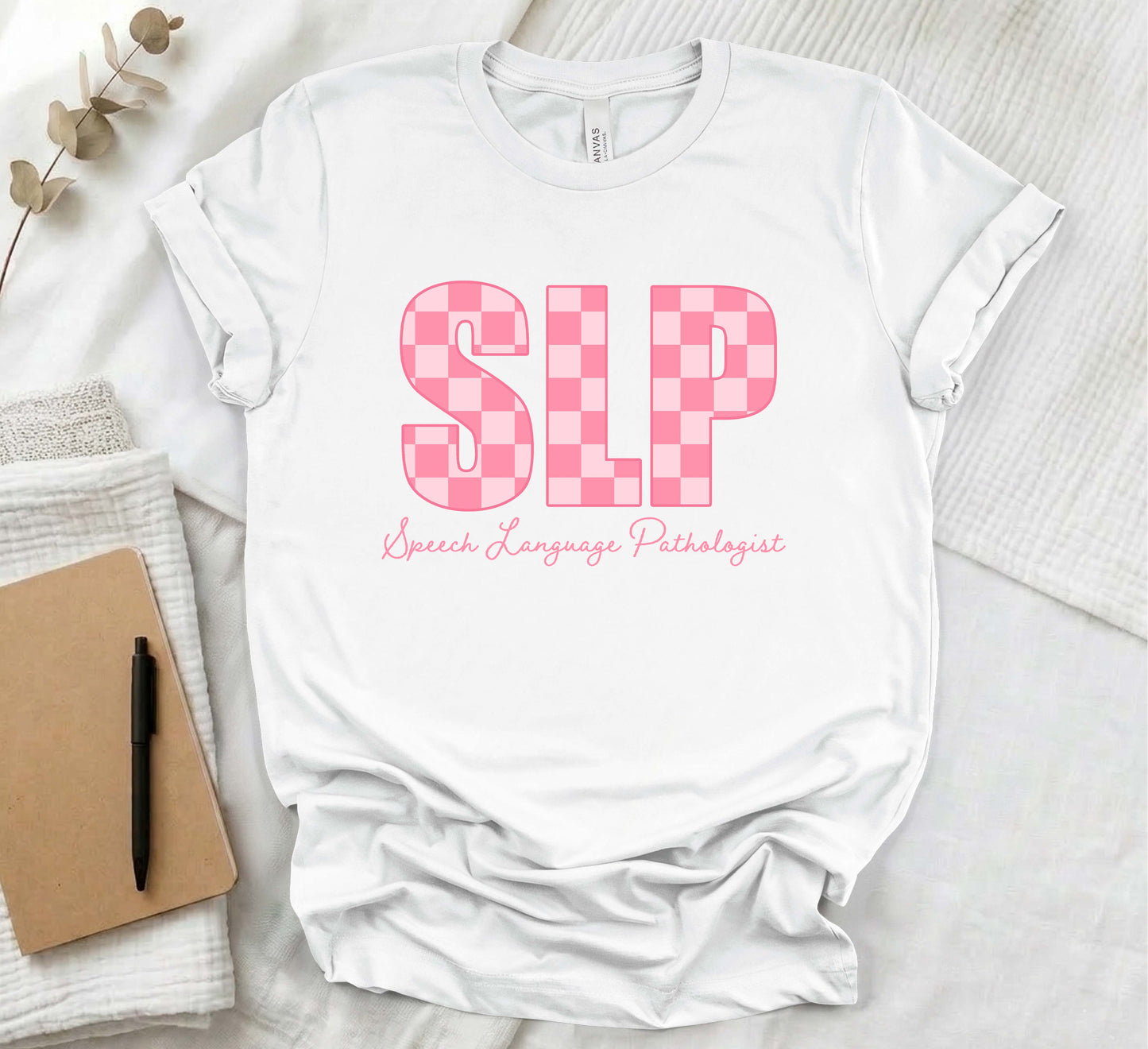pink check board slp shirt