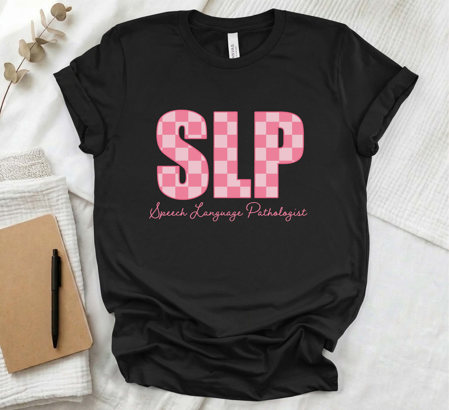 pink check board slp shirt
