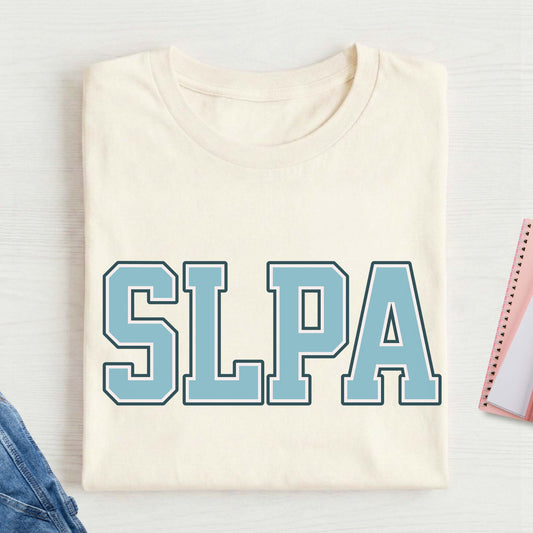 SLPA text t-shirt