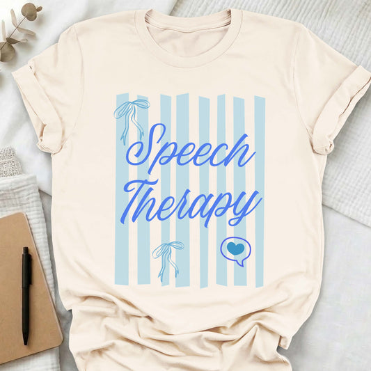 Speech Therapy Retro Striped t-shirt
