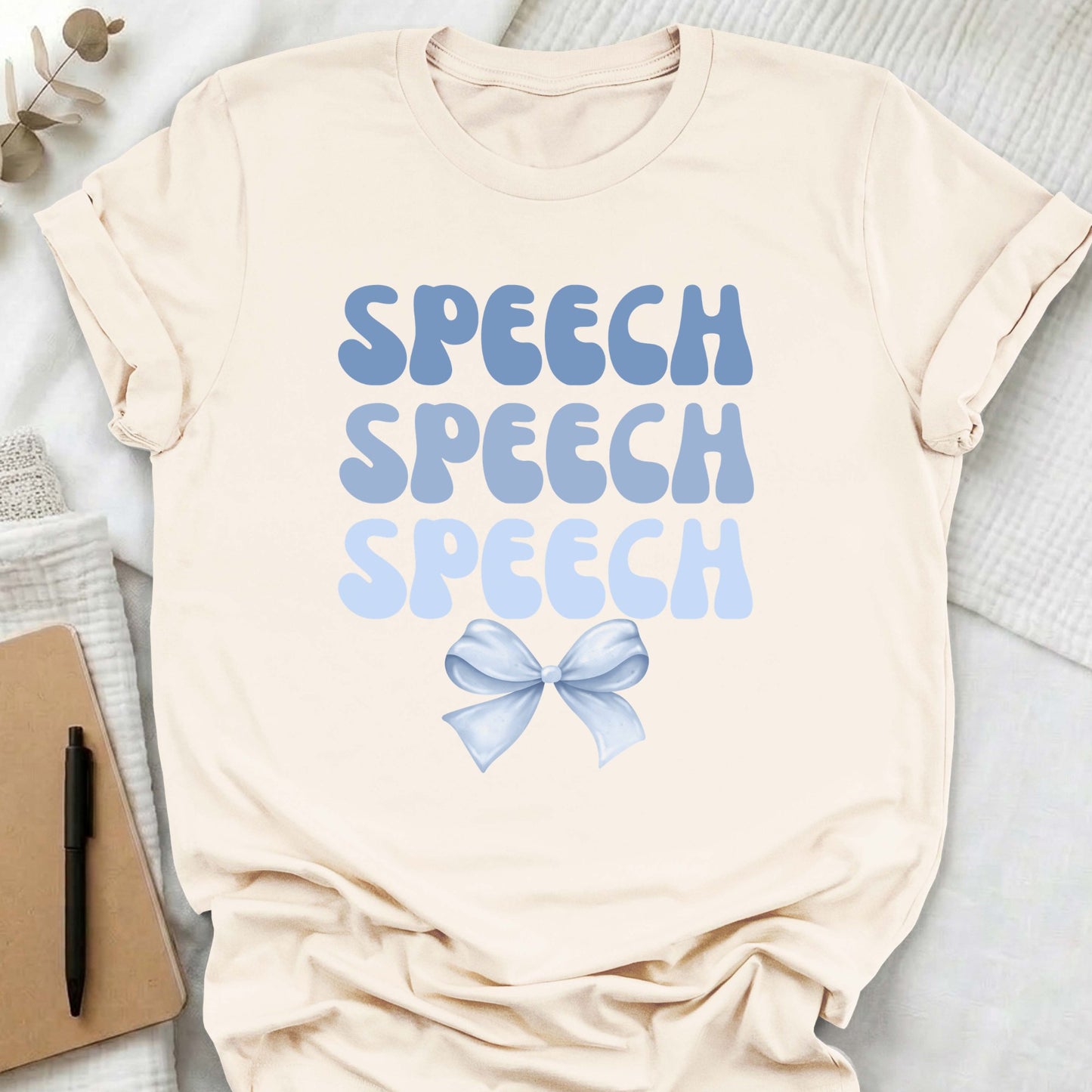 blue bow slp t-shirt