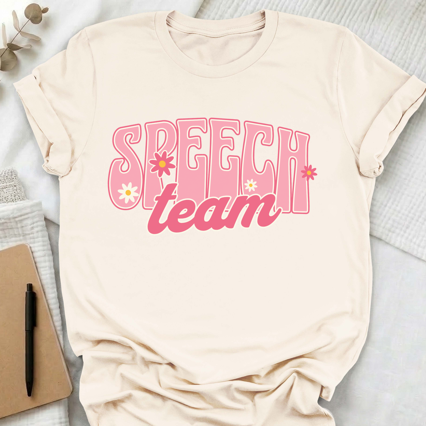 Pink Speech Language Pathologist Team