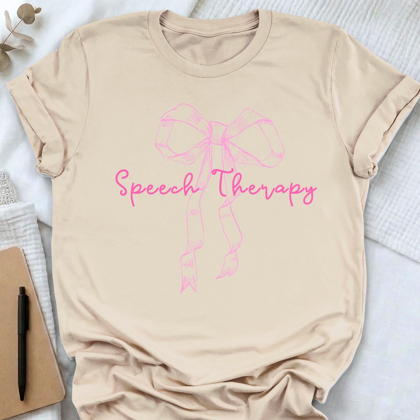 pink bow speech therapy shirt