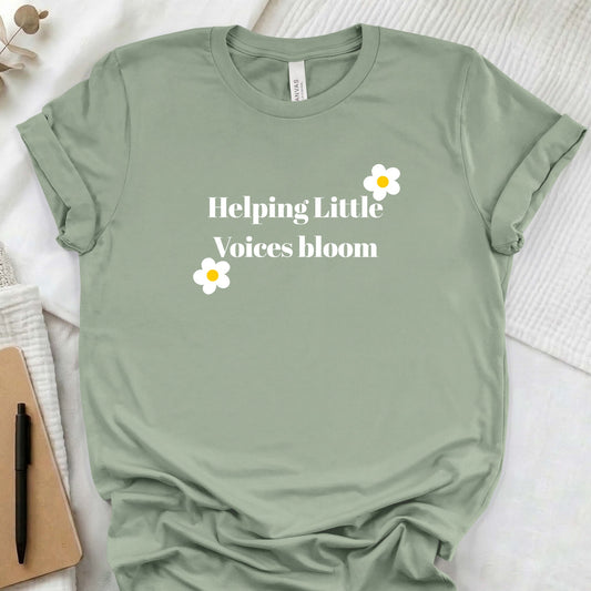 Help little voices floral SLP t-shirt