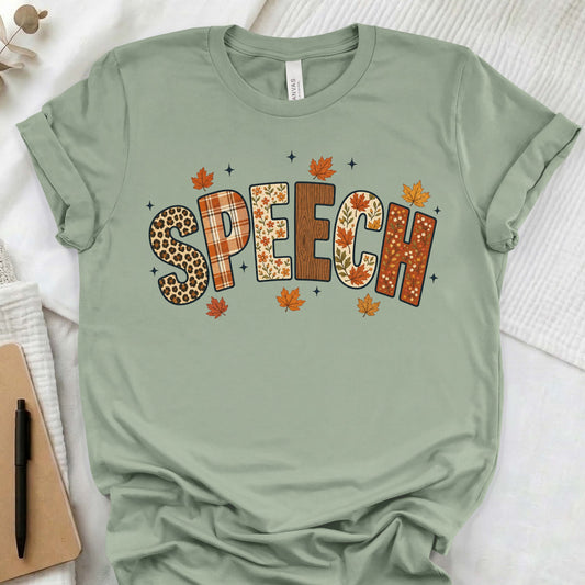 Fall speech text t-shirt