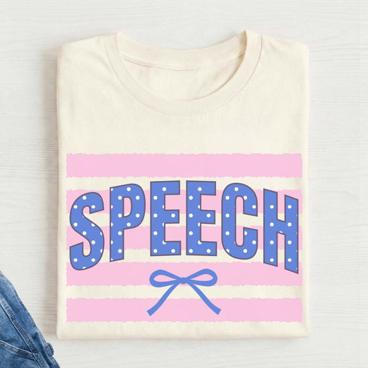 Speech Therapy polka dot text t-shirt